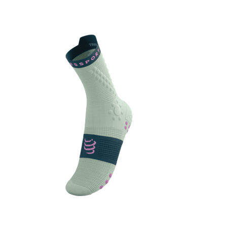 COMPRESSPORT Skarpetki do biegania trailowe PRORACING SOCKS V4 TRAIL aqua/stargazer/cyclamen