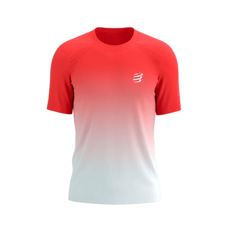 COMPRESSPORT Koszulka biegowa PERFORMANCE SS T-SHIRT fluo red/white