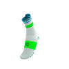 COMPRESSPORT Skarpetki do biegania wysokie PRORACING SOCKS V4 RUN HIGH white/norse blue/neon green