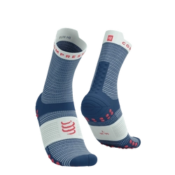 COMPRESSPORT Skarpetki do biegania wysokie PRORACING SOCKS V4 RUN HIGH blues/sugar