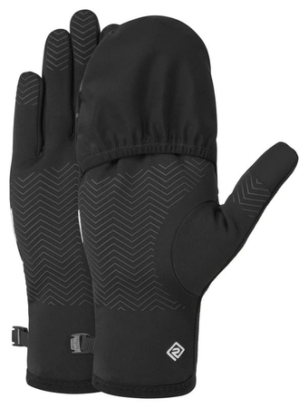 RONHILL Rękawiczki biegowe WIND-BLOCK CONVERTIBLE GLOVE all black