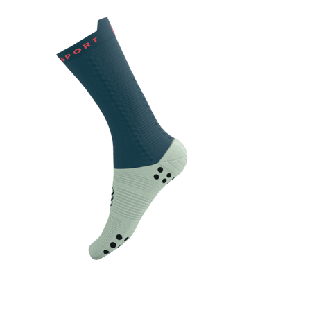 COMPRESSPORT Skarpetki rowerowe PRORACING SOCKS V4 BIKE stargazer/aqua/fluo red
