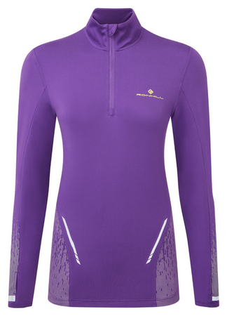 RONHILL Bluza biegowa damska TECH REFLECT 1/2 ZIP regal purple/reflect