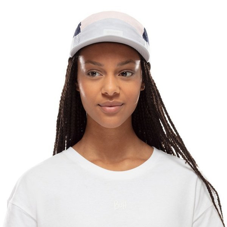 BUFF Czapka do biegania z daszkiem 5 PANEL CAP Domus Light Grey