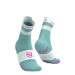 COMPRESSPORT Skarpetki do biegania wysokie PRORACING SOCKS V4 RUN HIGH ether/neon pink