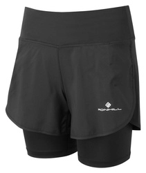 RONHILL Spodenki do biegania damskie TECH 4,5" TWIN SHORT all black