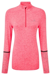 RONHILL Bluza biegowa damska LIFE NIGHTRUNNER 1/2 ZIP różowa