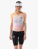 COMPRESSPORT Triathlonowa koszulka kompresyjna damska TRI POSTURAL AERO SS TOP buff orange print