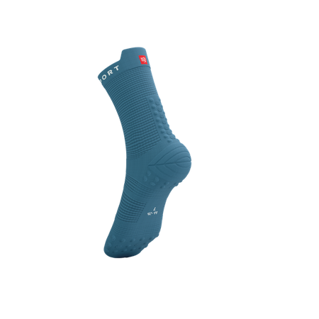 COMPRESSPORT Skarpetki do biegania wysokie PRORACING SOCKS V4 RUN HIGH niagara blue/white