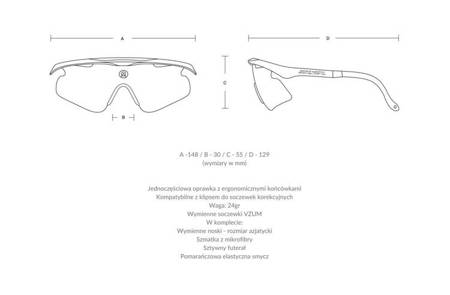 ALBA OPTICS Okulary przeciwsłoneczne MANTRA wht/ml vzum plasma