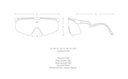 ALBA OPTICS Okulary rowerowe DELTA BLK BLK GLS / VZUM PLASMA