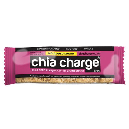 CHIA CHARGE Baton energetyczny z nasionami chia FLAPJACK BERRY żurawinowy 80 g
