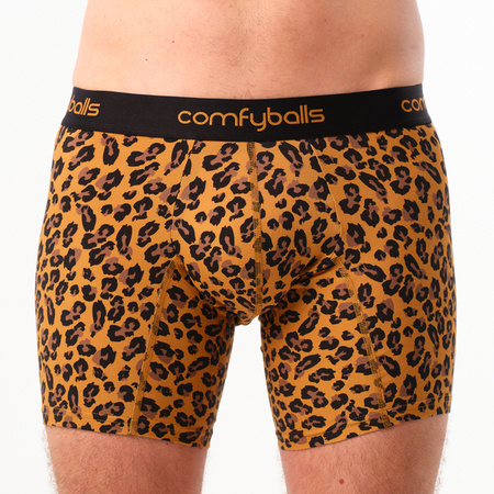 COMFYBALLS Bokserki LONG COTTON leopard