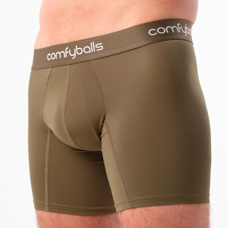 COMFYBALLS Bokserki do biegania LONG PERFORMANCE olive green