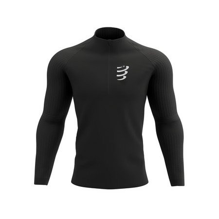 COMPRESSPORT Bluza biegowa męska HURRICANE WINDPROOF SEAMLESS HZ TOP black