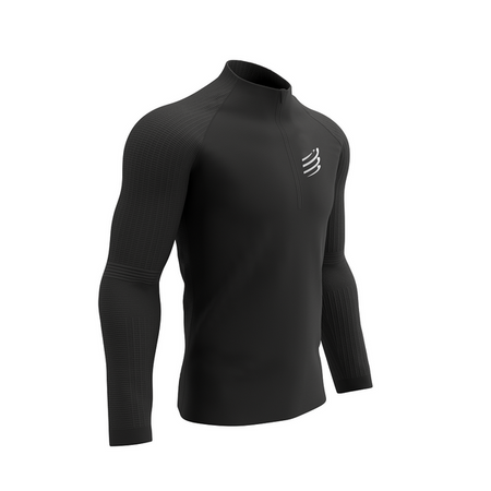 COMPRESSPORT Bluza biegowa męska HURRICANE WINDPROOF SEAMLESS HZ TOP black