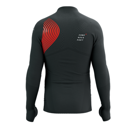 COMPRESSPORT Bluza do biegania męska WINTER TRAIL POSTURAL LS TOP black/red