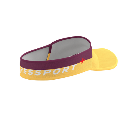 COMPRESSPORT Daszek biegowy ULTRALIGHT VISOR V2 żółto-bordowy