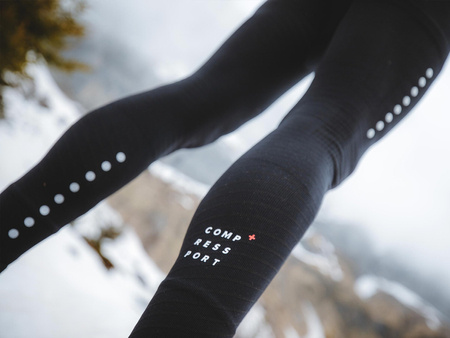 COMPRESSPORT Kompresyjne legginsy do biegania męskie WINTER TRAIL UNDER CONTROL FULL TIGHTS black