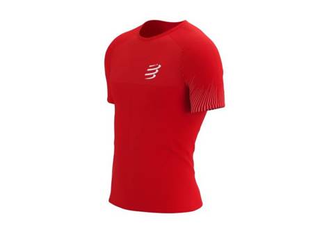 COMPRESSPORT Koszulka biegowa PERFORMANCE SS T-SHIRT  high risk red/white