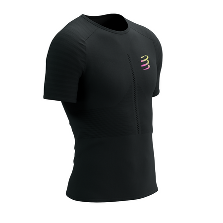 COMPRESSPORT Koszulka biegowa RACING SS T-SHIRT black/safe yellow