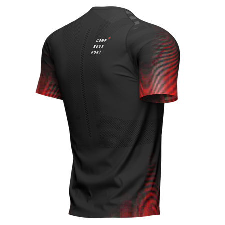 COMPRESSPORT Koszulka biegowa RACING SS T-SHIRT czarno-czerwona