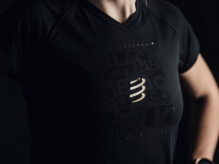 COMPRESSPORT Koszulka biegowa damska PERFORMANCE SS T-SHIRT Black Edition 2022 czarna