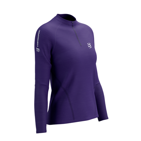 COMPRESSPORT Koszulka biegowa damska TRAIL HZ LS T-SHIRT purple