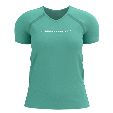 COMPRESSPORT Koszulka biegowa damska TRAINING SS LOGO T-SHIRT shell blue