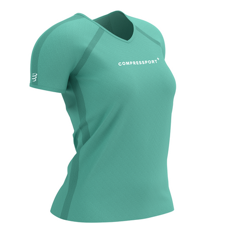 COMPRESSPORT Koszulka biegowa damska TRAINING SS LOGO T-SHIRT shell blue