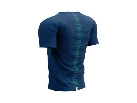 COMPRESSPORT Koszulka biegowa z krótkim rękawem TRAINING T-SHIRT SS Swim Bike Run 2021 niebieska