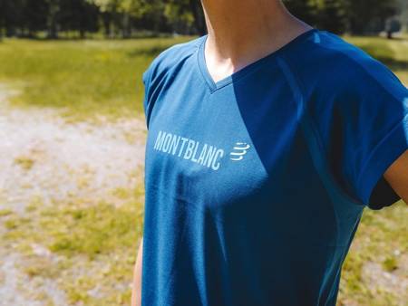 COMPRESSPORT Koszulka damska biegowa z krótkim rękawem TRAINING T-SHIRT SS Mont Blanc 2021 niebieska
