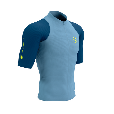 COMPRESSPORT Koszulka do biegania TRAIL RACING POSTURAL SS TOP denim/poseidon