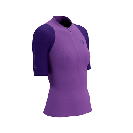 COMPRESSPORT Koszulka do biegania damska TRAIL RACING POSTURAL SS TOP purple/lilac