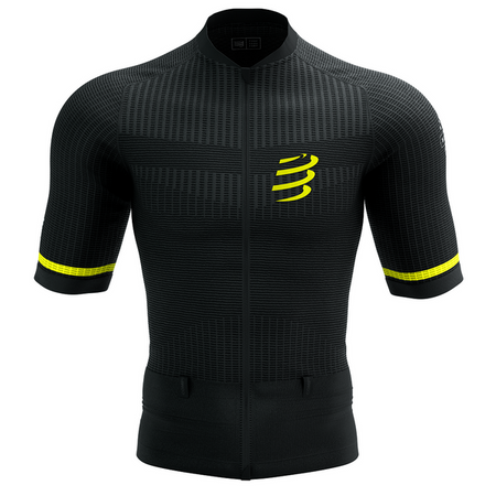 COMPRESSPORT Koszulka kompresyjna do biegania TRAIL POSTURAL SS TOP black/safe yellow