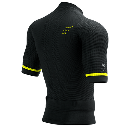 COMPRESSPORT Koszulka kompresyjna do biegania TRAIL POSTURAL SS TOP black/safe yellow