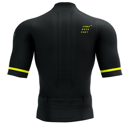 COMPRESSPORT Koszulka kompresyjna do biegania TRAIL POSTURAL SS TOP black/safe yellow