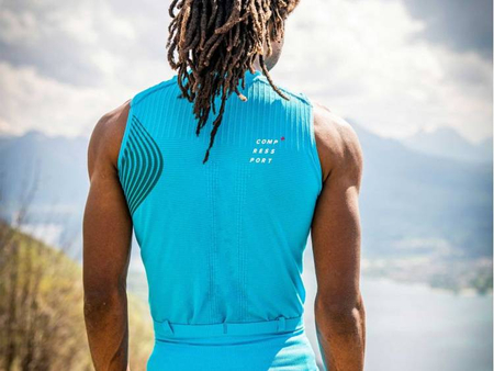 COMPRESSPORT Koszulka kompresyjna do biegania TRAIL POSTURAL TANK TOP hawaiian ocean/shaded