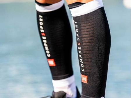 COMPRESSPORT Opaski kompresyjne na łydki R2V3 black/white