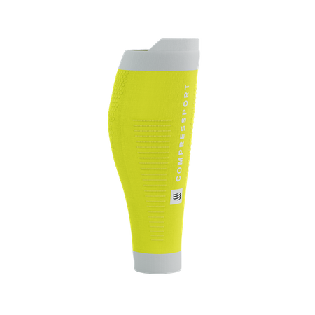 COMPRESSPORT Opaski kompresyjne na łydki R2V3 safe yellow/white