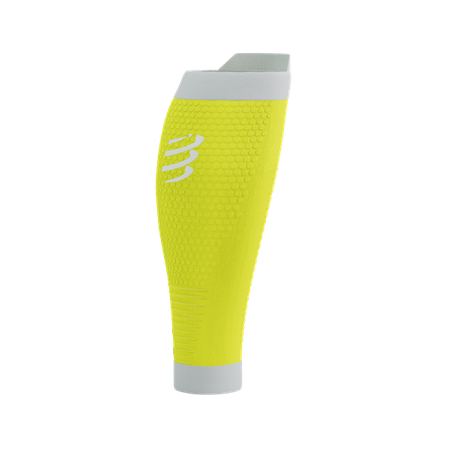 COMPRESSPORT Opaski kompresyjne na łydki R2V3 safe yellow/white