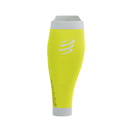 COMPRESSPORT Opaski kompresyjne na łydki R2V3 safe yellow/white