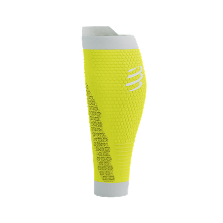 COMPRESSPORT Opaski kompresyjne na łydki R2V3 safe yellow/white