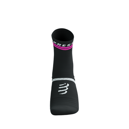 COMPRESSPORT Skarpetki do biegania PRO MARATHON SOCKS V2.0 black/safe yellow/neo pink