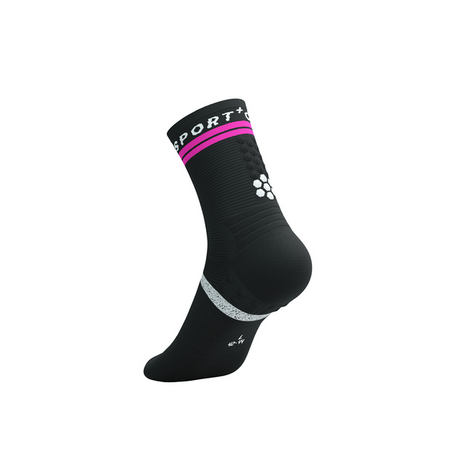 COMPRESSPORT Skarpetki do biegania PRO MARATHON SOCKS V2.0 black/safe yellow/neo pink