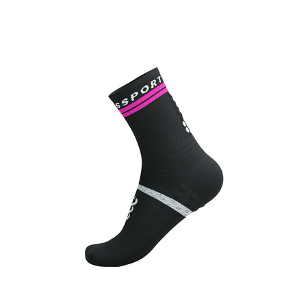 COMPRESSPORT Skarpetki do biegania PRO MARATHON SOCKS V2.0 black/safe yellow/neo pink