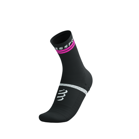 COMPRESSPORT Skarpetki do biegania PRO MARATHON SOCKS V2.0 black/safe yellow/neo pink