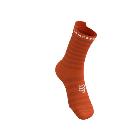 COMPRESSPORT Skarpetki do biegania PRORACING SOCKS V4 ULTRALIGHT RUN HIGH fire/white