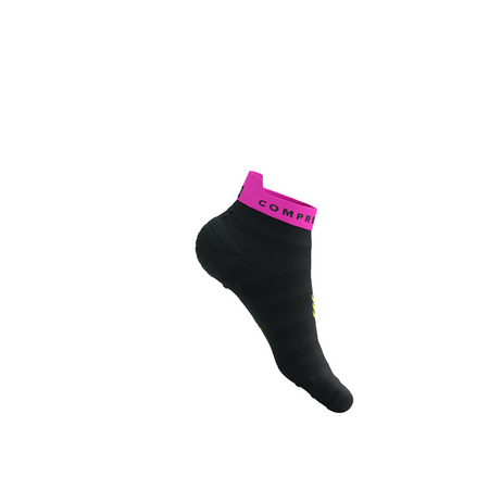 COMPRESSPORT Skarpetki do biegania PRORACING SOCKS V4 ULTRALIGHT RUN LOW black/safe yellow/neo pink