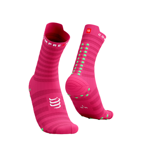 COMPRESSPORT Skarpetki do biegania ProRacing Socks V4 ULTRALIGHT RUN HIGH hot pink